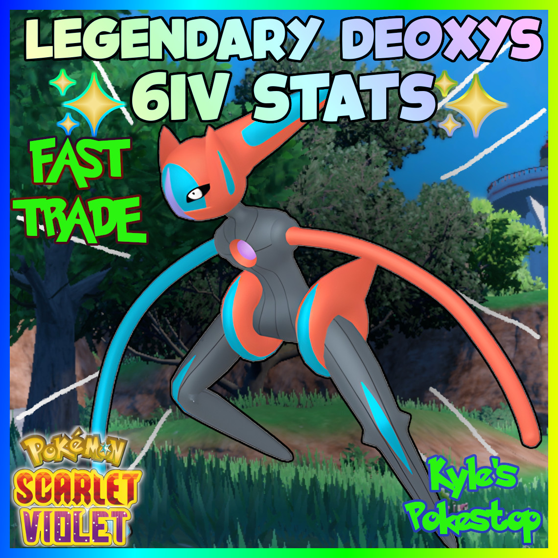 ✨ 6IV DEOXYS 4 PACK ALL FORMS ✨ POKEMON SCARLET & VIOLET EV’D 🚀 FAST🚀