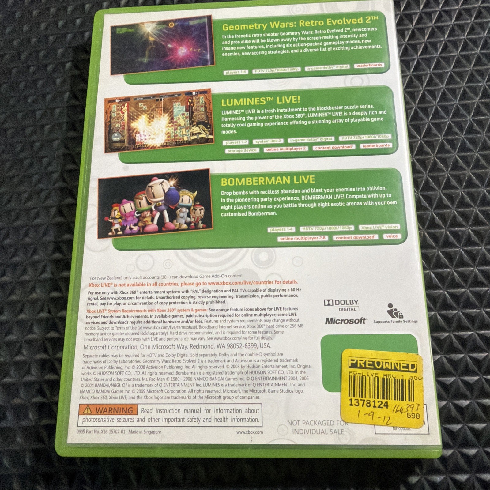 Xbox 360 Live Arcade Game Pack, Bomberman, Lumines, Geometry Wars – Tested
