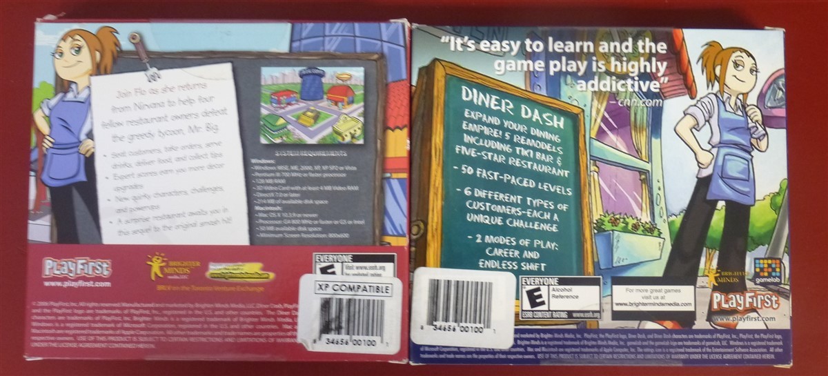 Video Game PC Diner Dash 1 & Diner Dash 2 Restaurant Rescue Set NEW SEALED Jewel