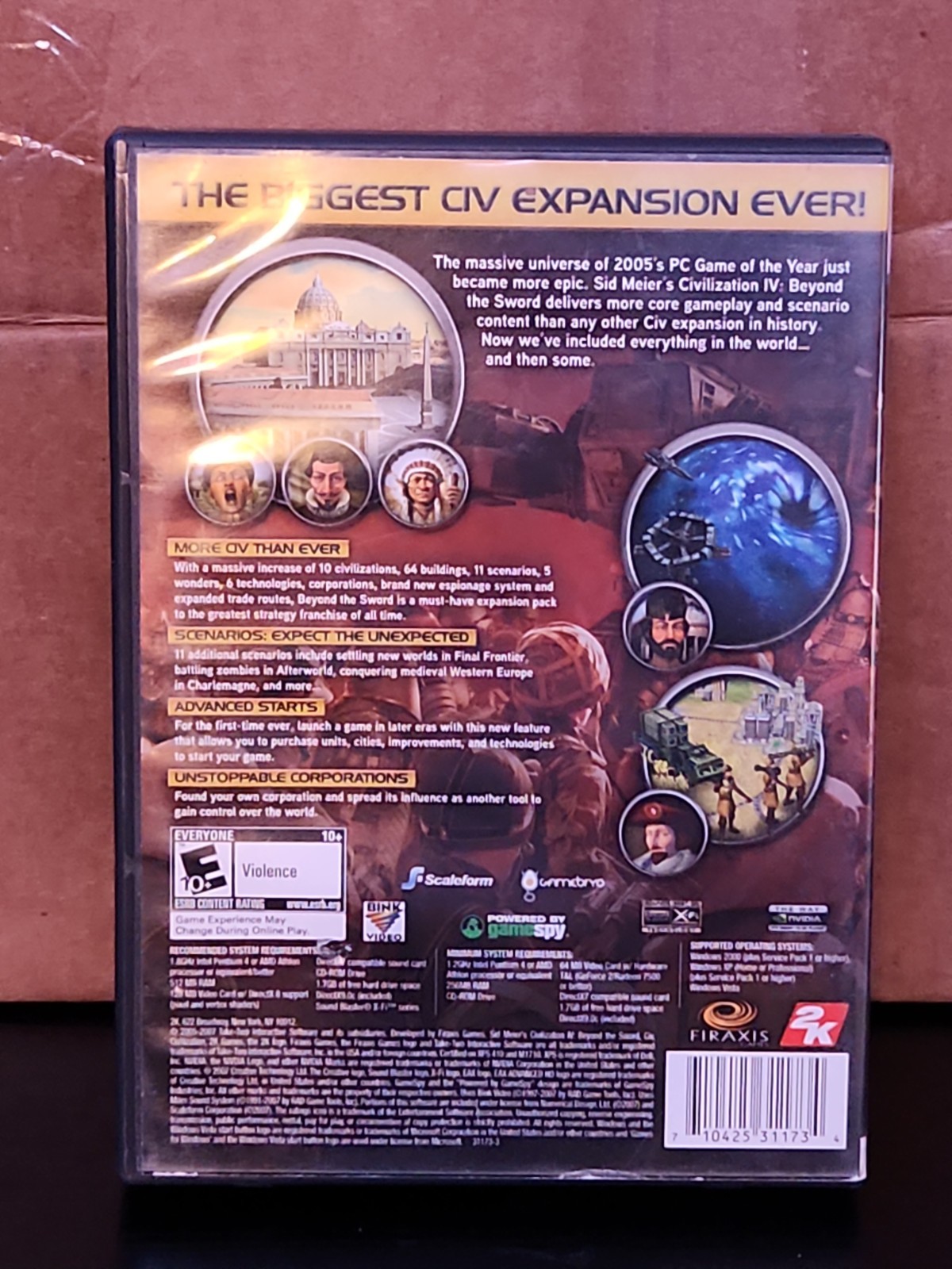 Sid Meier’s Civilization IV: Beyond the Sword Expansion Pack PC CD, Box + Manual