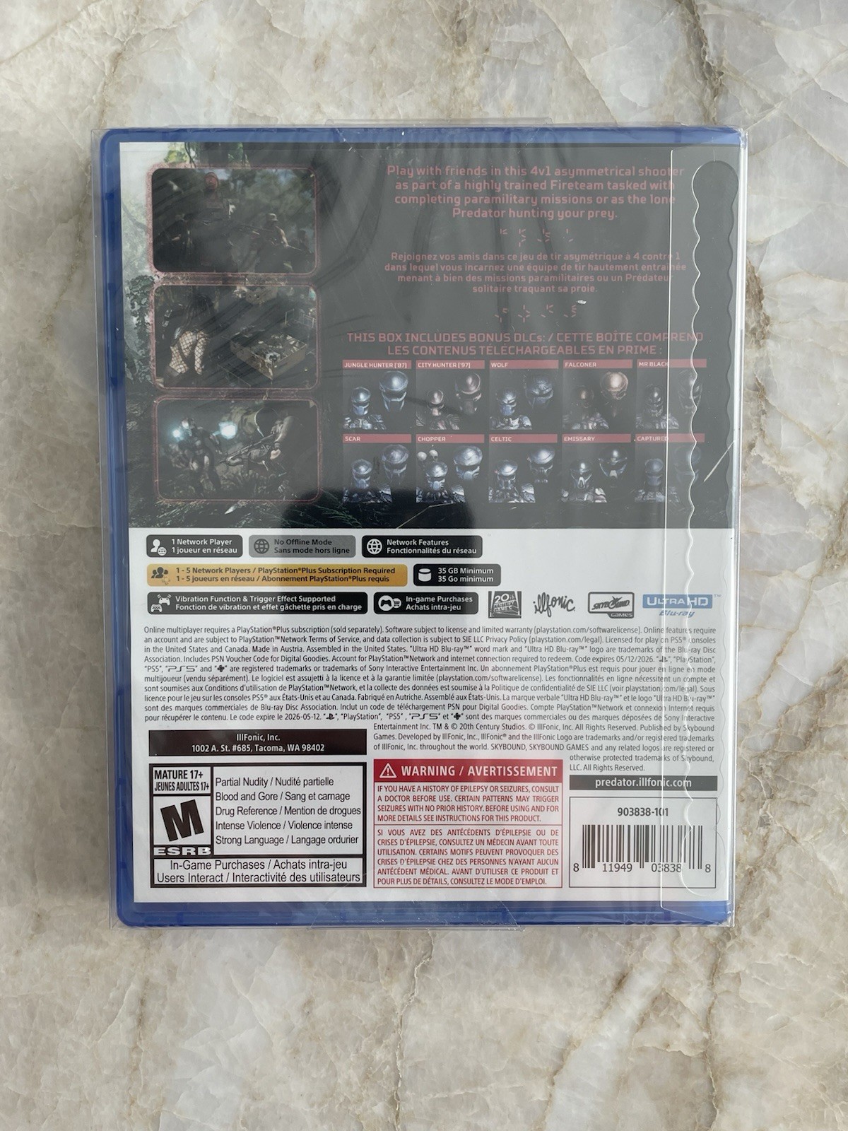 Predator: Hunting Grounds PS5 PlayStation 5 Includes Slip Cover Brand New Sealed