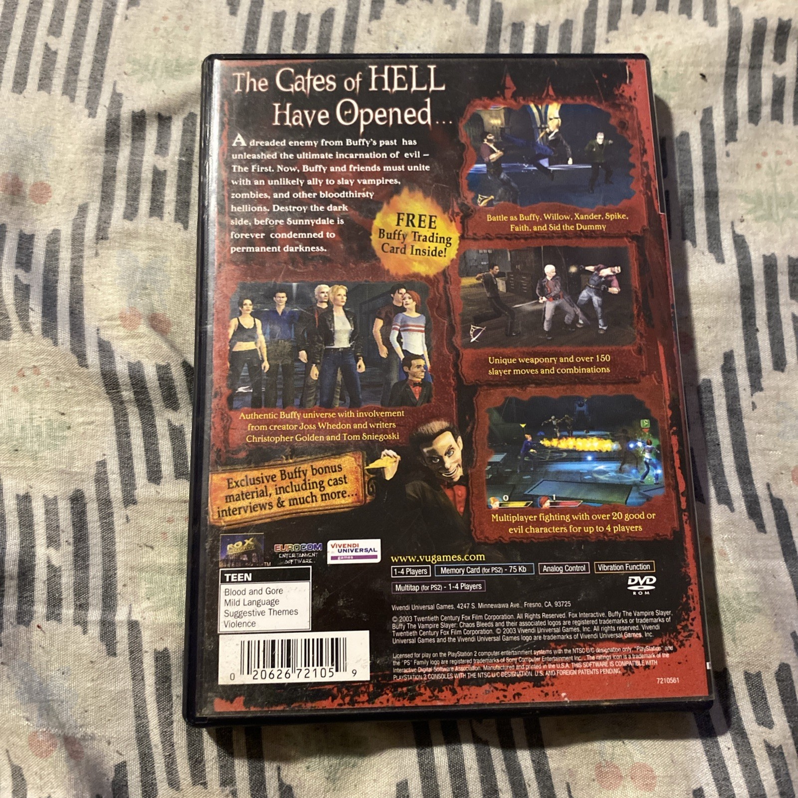 Buffy Chaos Bleeds PS2 Action 2003 Bonus Material Manual Included vivendi