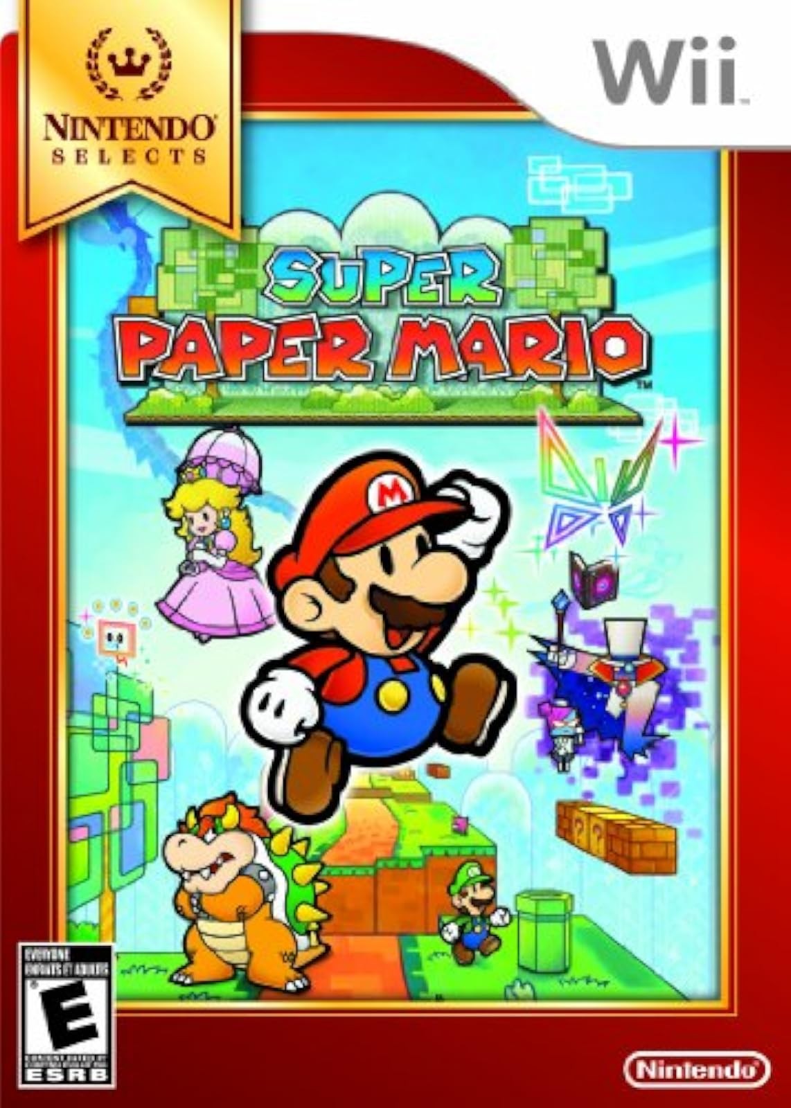 Super Paper Mario Nintendo Selects For Wii Platformer RPG Very Good 1E