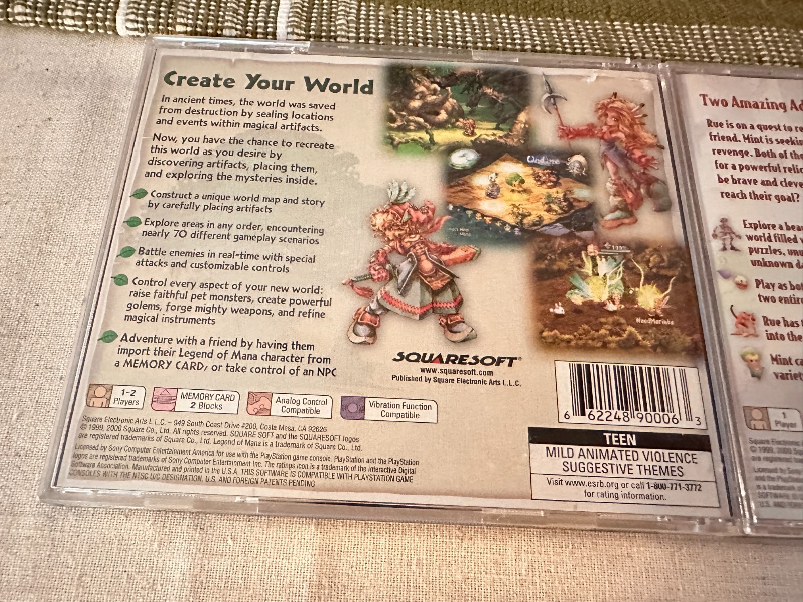 Legend of Mana Threads of Fate Chrono Cross PlayStation 1 – CIB Lot – Rare trio!