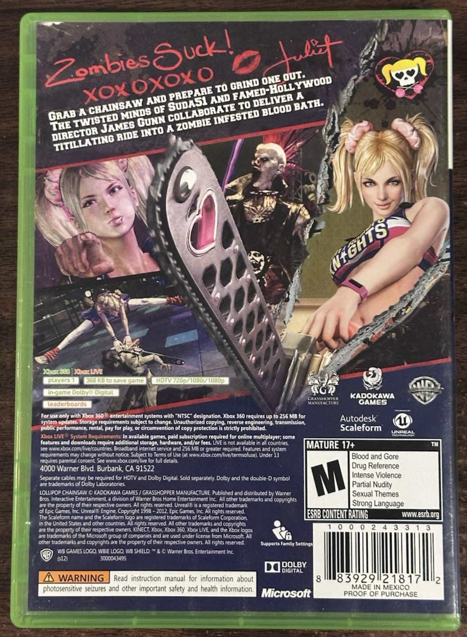 Lollipop Chainsaw – (Microsoft Xbox 360, 2012) – RARE Tested and Working!