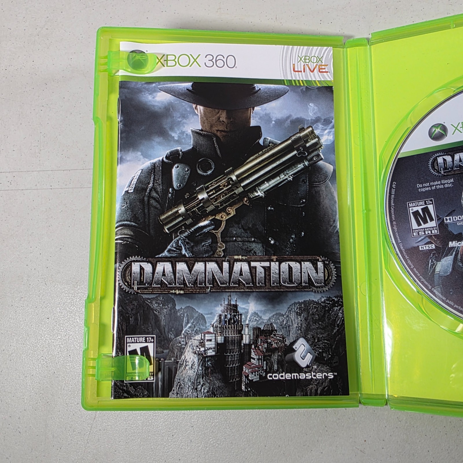 Damnation (Microsoft Xbox 360, 2009) Complete CIB W/ Manual Tested