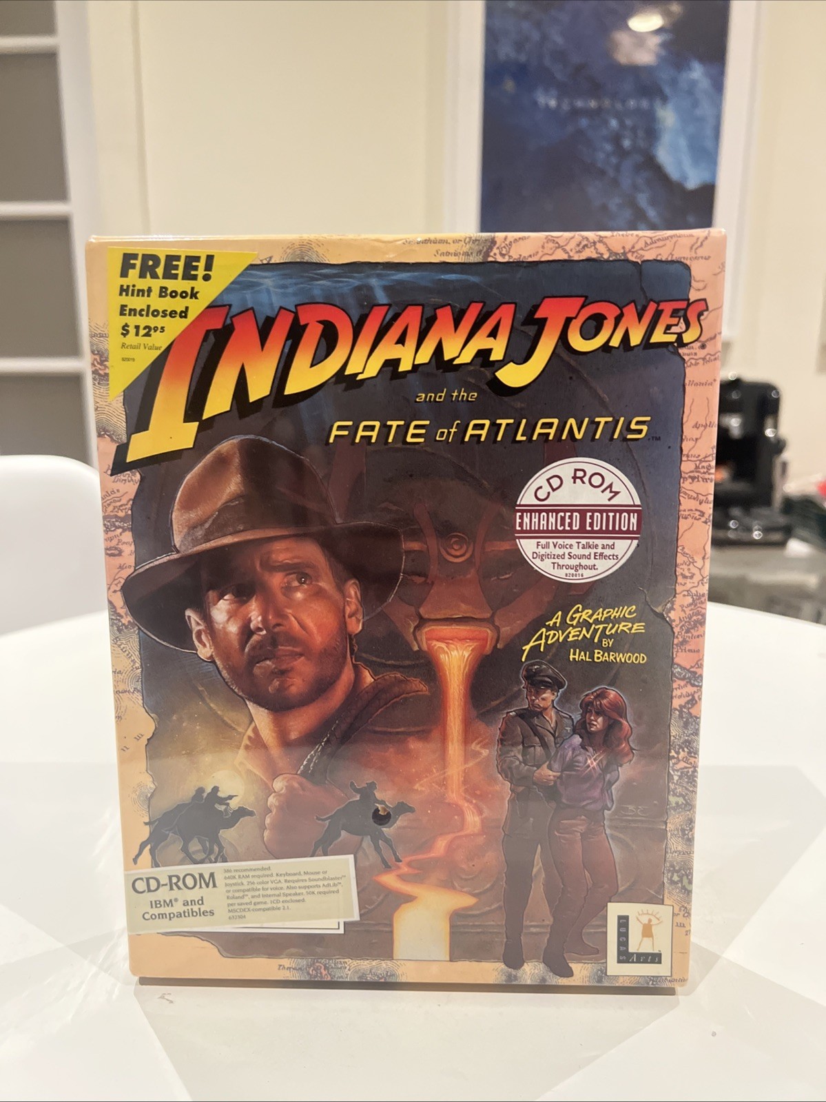 Indiana Jones and the Fate of Atlantis (PC CD-ROM, 1992) Sealed Big Box