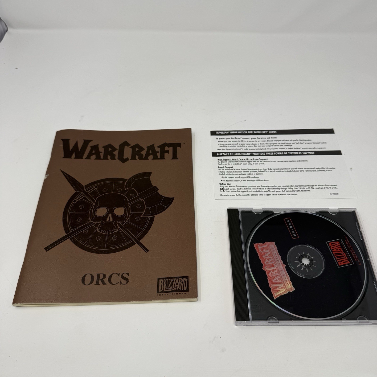 WarCraft: Orcs & Humans (PC, 1994) Manual, Game, Jewel Case. Disc Is Flawless