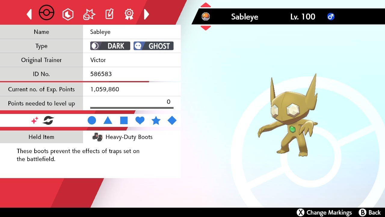 Sableye Shiny 6IVS Pokemon Sword and Shield