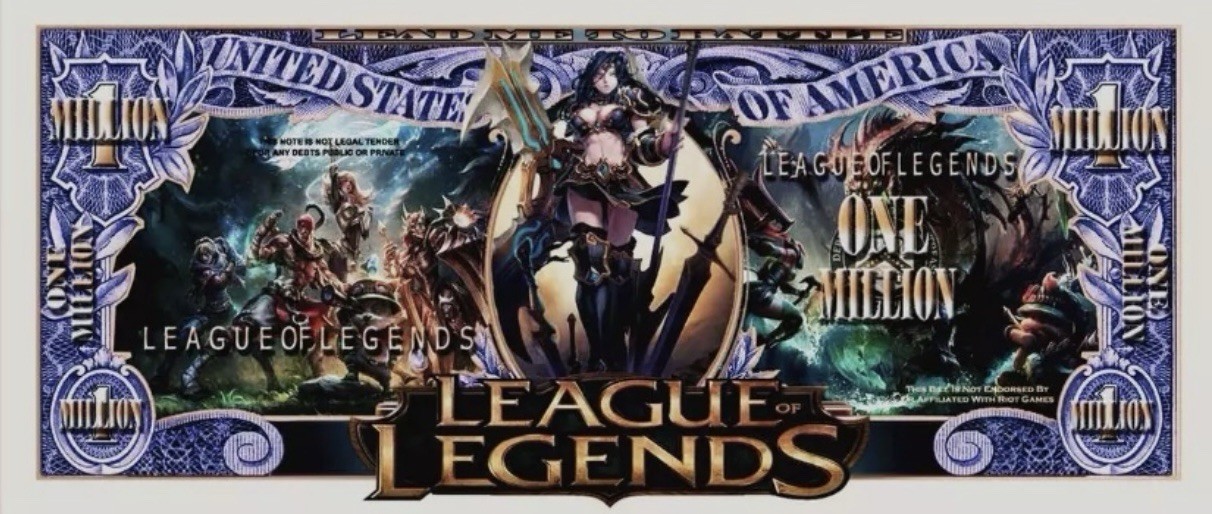 40 Pack League of Legends Dollar Bill Novelty Million Collectible Game Money