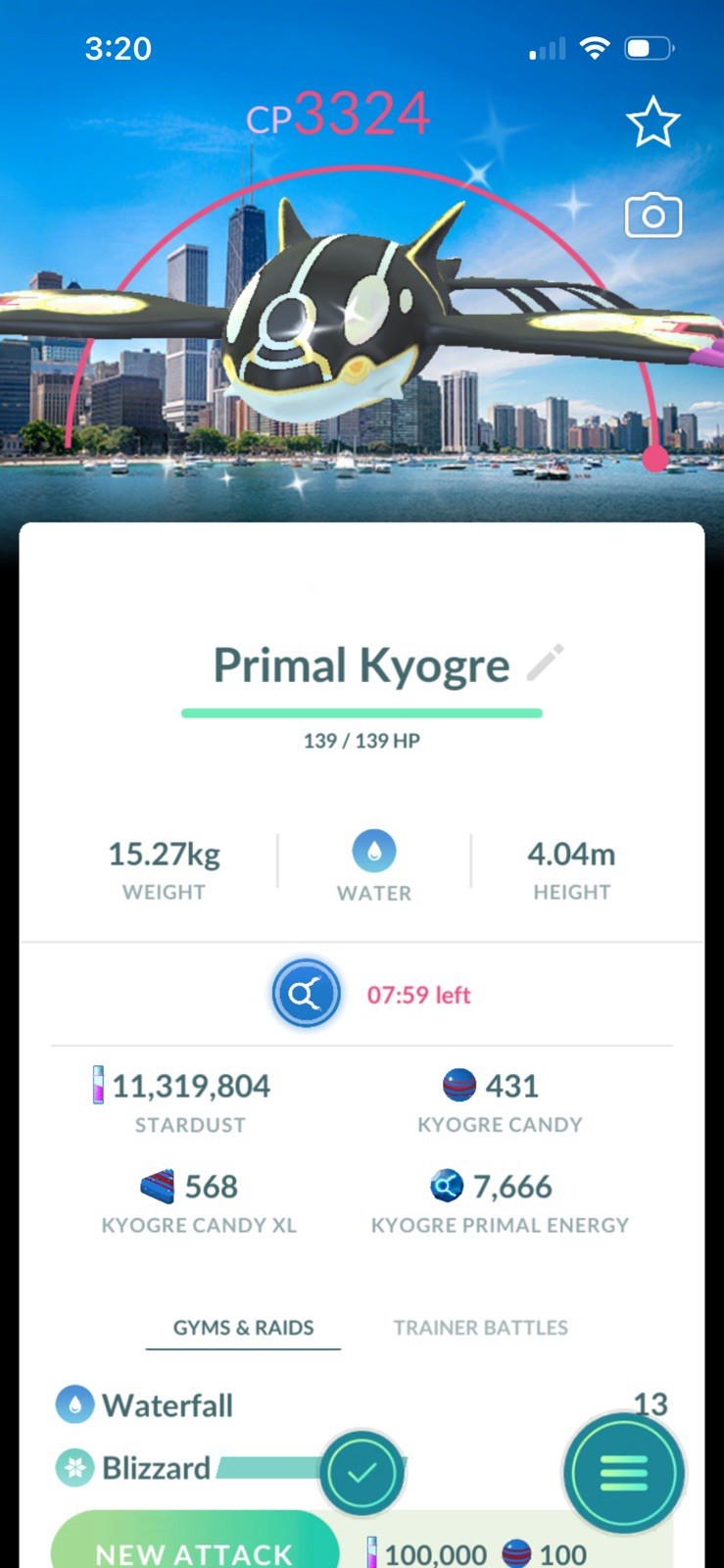 Shiny Kyogre BG Chicago Gofest 2026 Pokemon Go