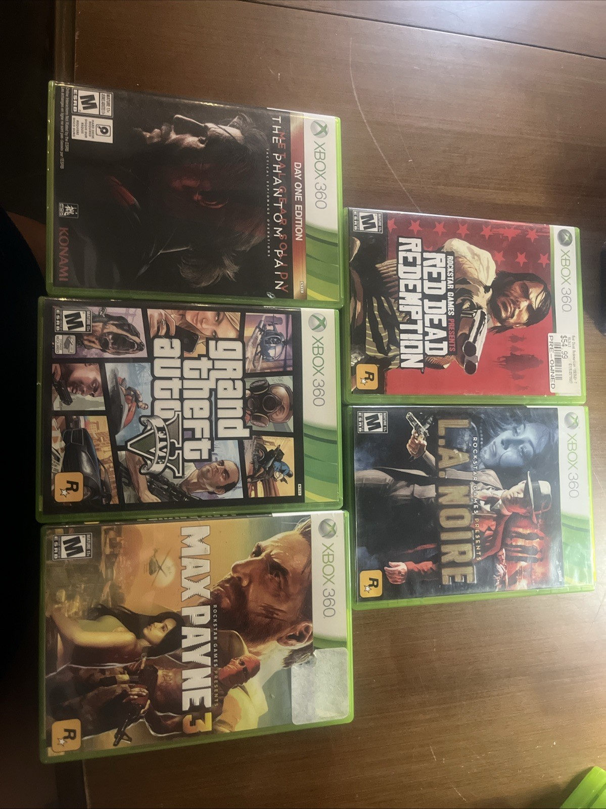 Xbox 360 Game Lot Red dead, LA Noire, Phan Pain, Max Payne 3,grand Theft Auto