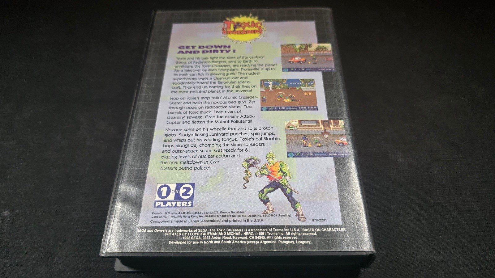 Toxic Crusaders Sega Genesis EXMT+ condition with box authentic w protector/