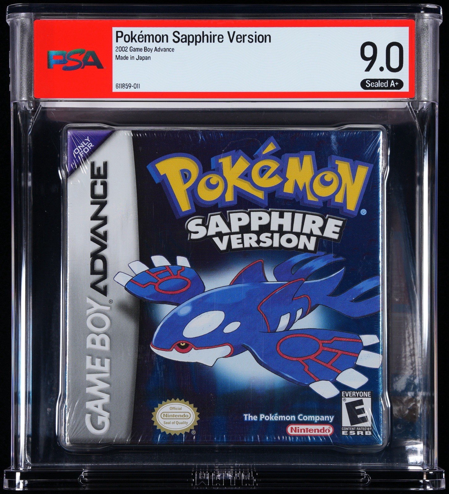 Pokémon Sapphire Version – PSA 9.0 A+ Sealed, GBA Nintendo Graded 1st Print