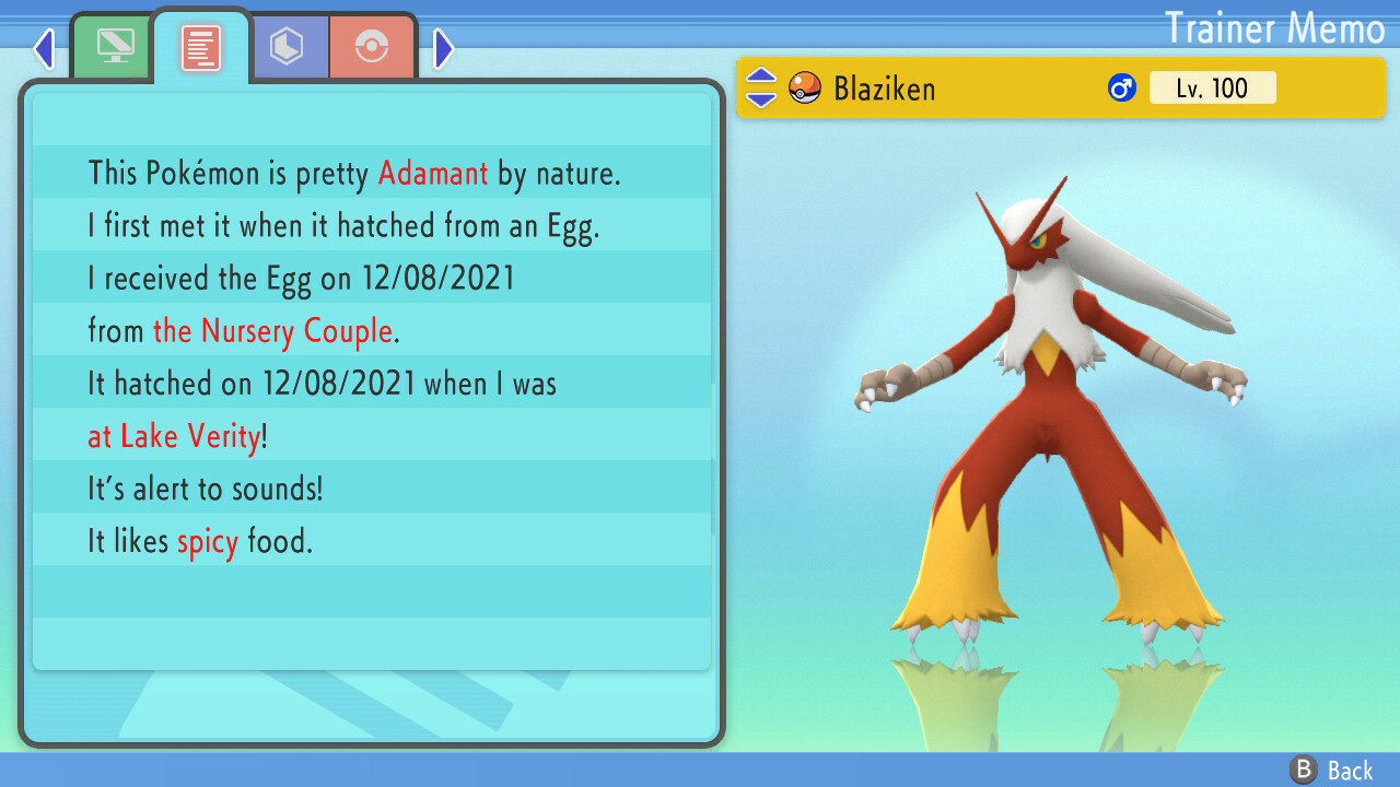 Shiny Blaziken 6IVs Pokemon BDSP