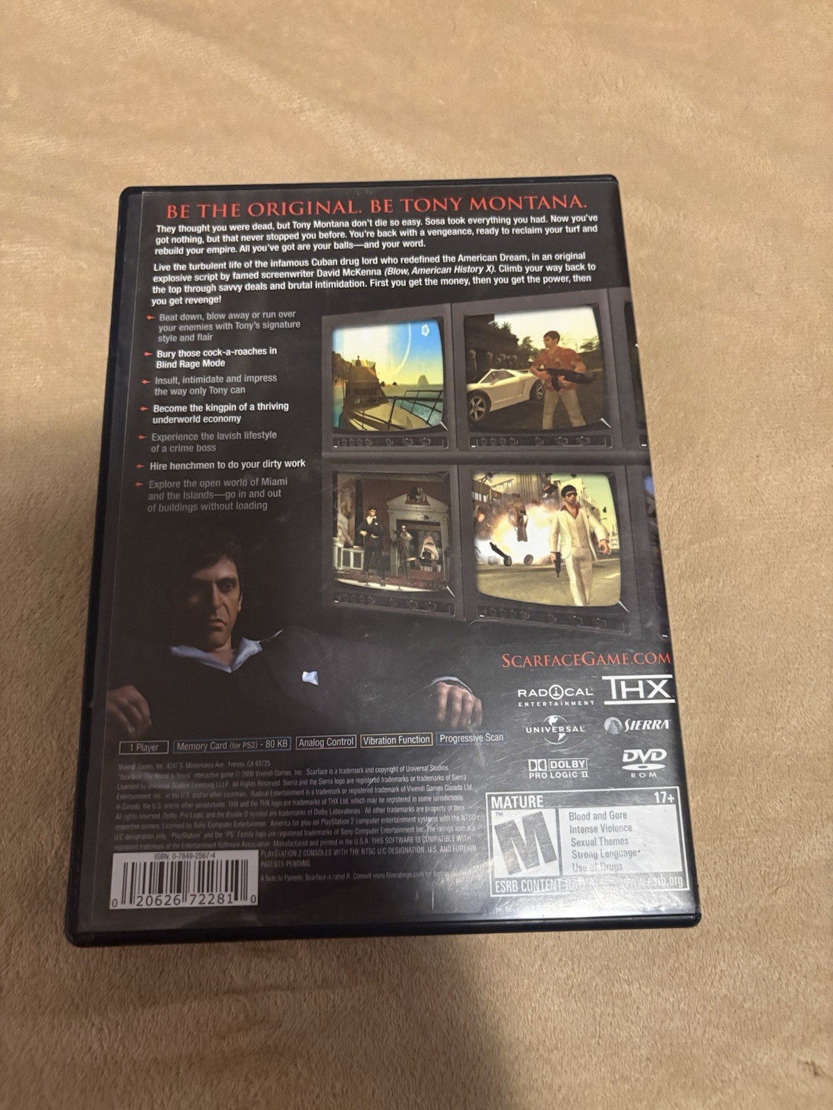 Sierra Scarface The World Is Yours PS2 2006 Action-Adventure M NTSC-U/C Manual