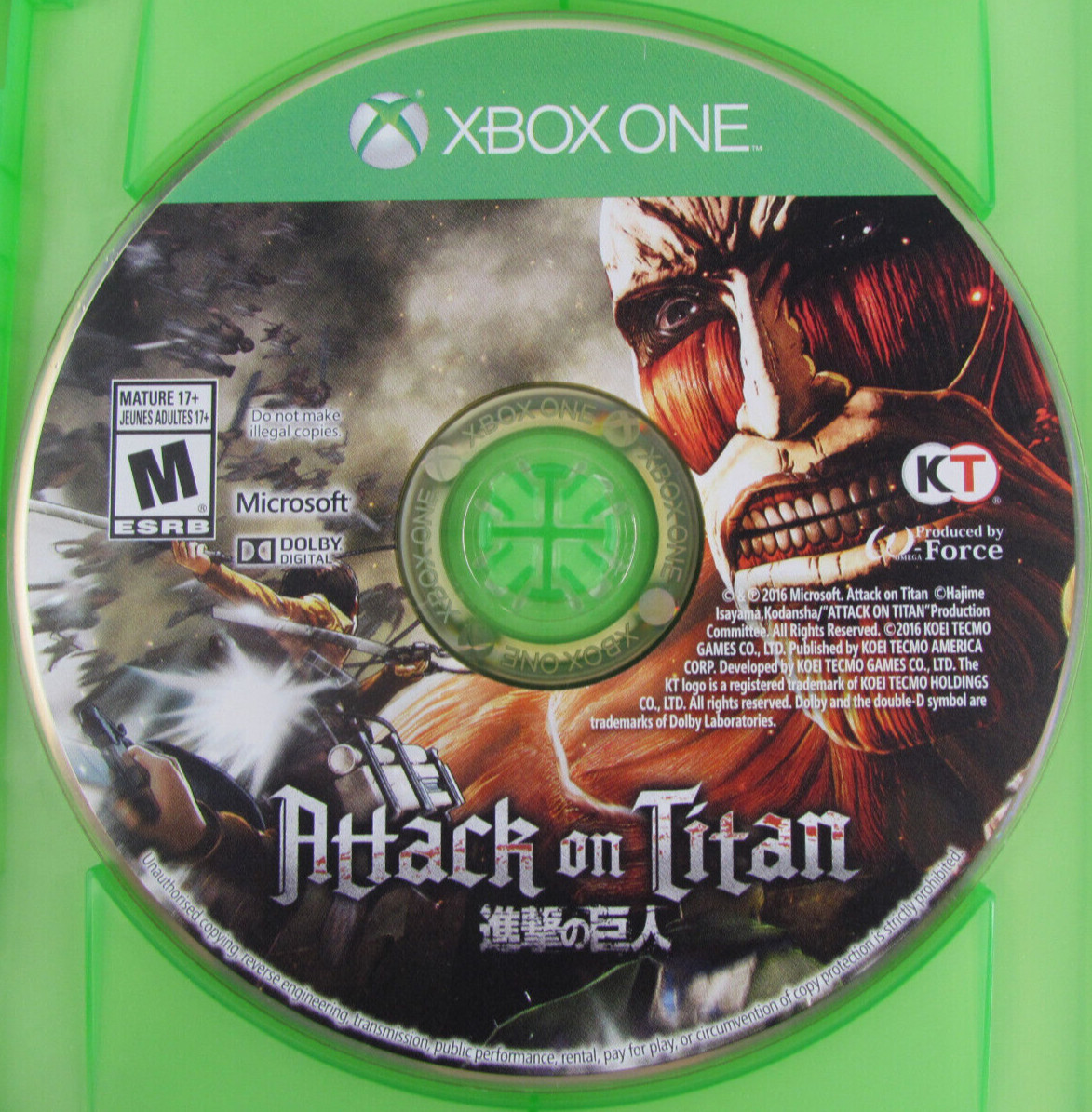 Attack on Titan (Microsoft Xbox One, 2016) Tested! ~ FREE Shipping FAST!