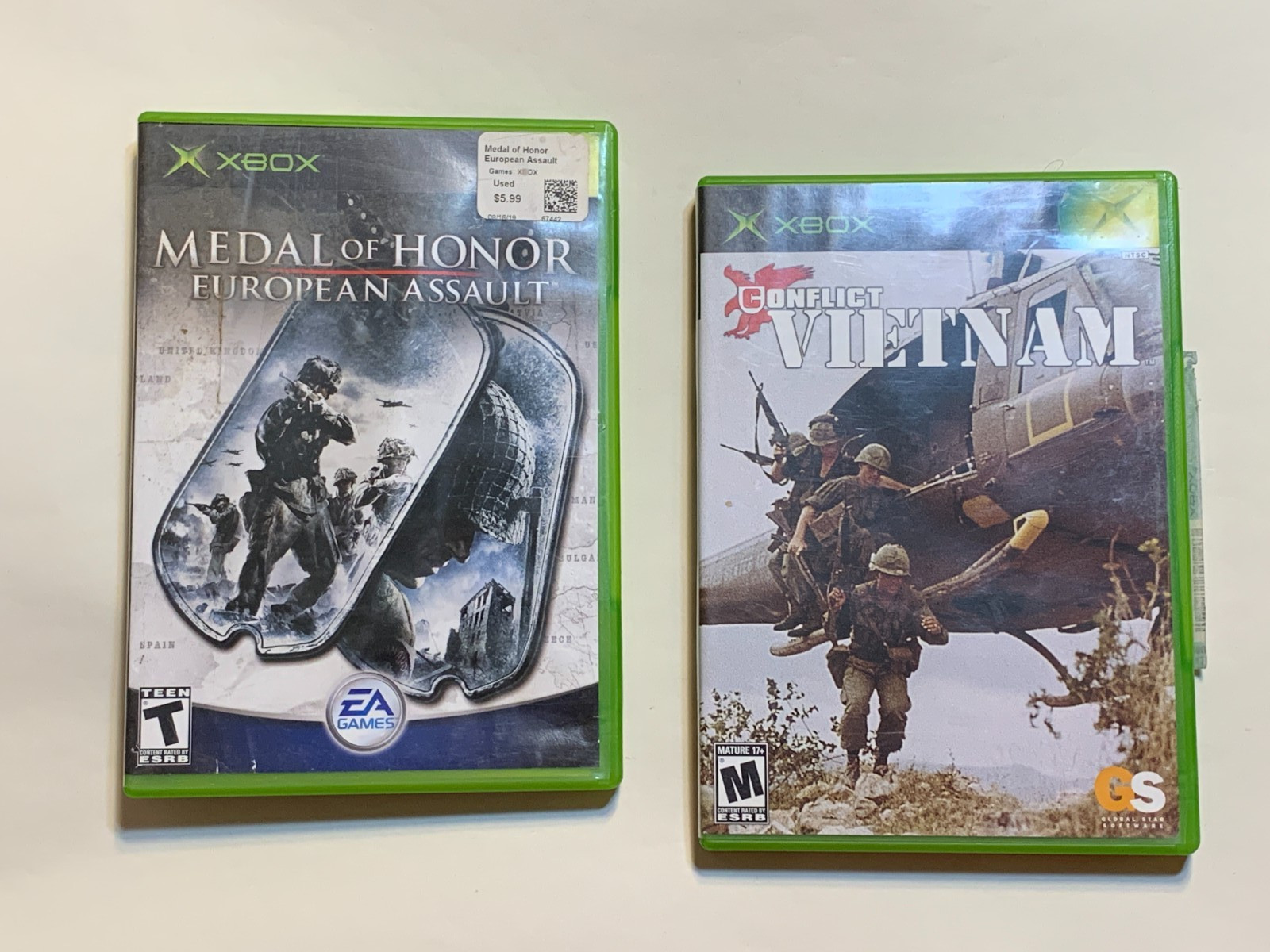 2 Game Lot Medal of Honor European Assault + Conflict Vietnam Complete CIB Xbox