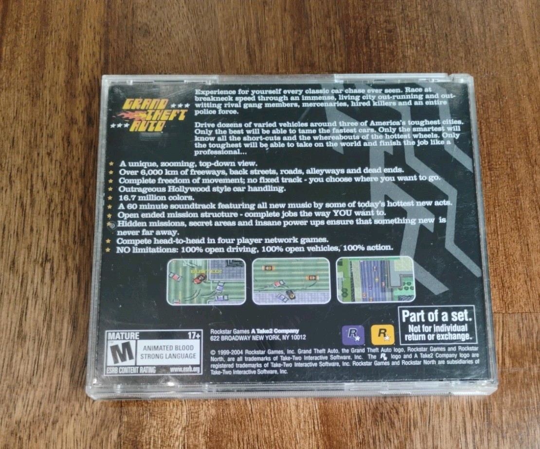 Grand Theft Auto GTA 1 Collector’s Edition Pc CD- ROM Rockstar Games NICE