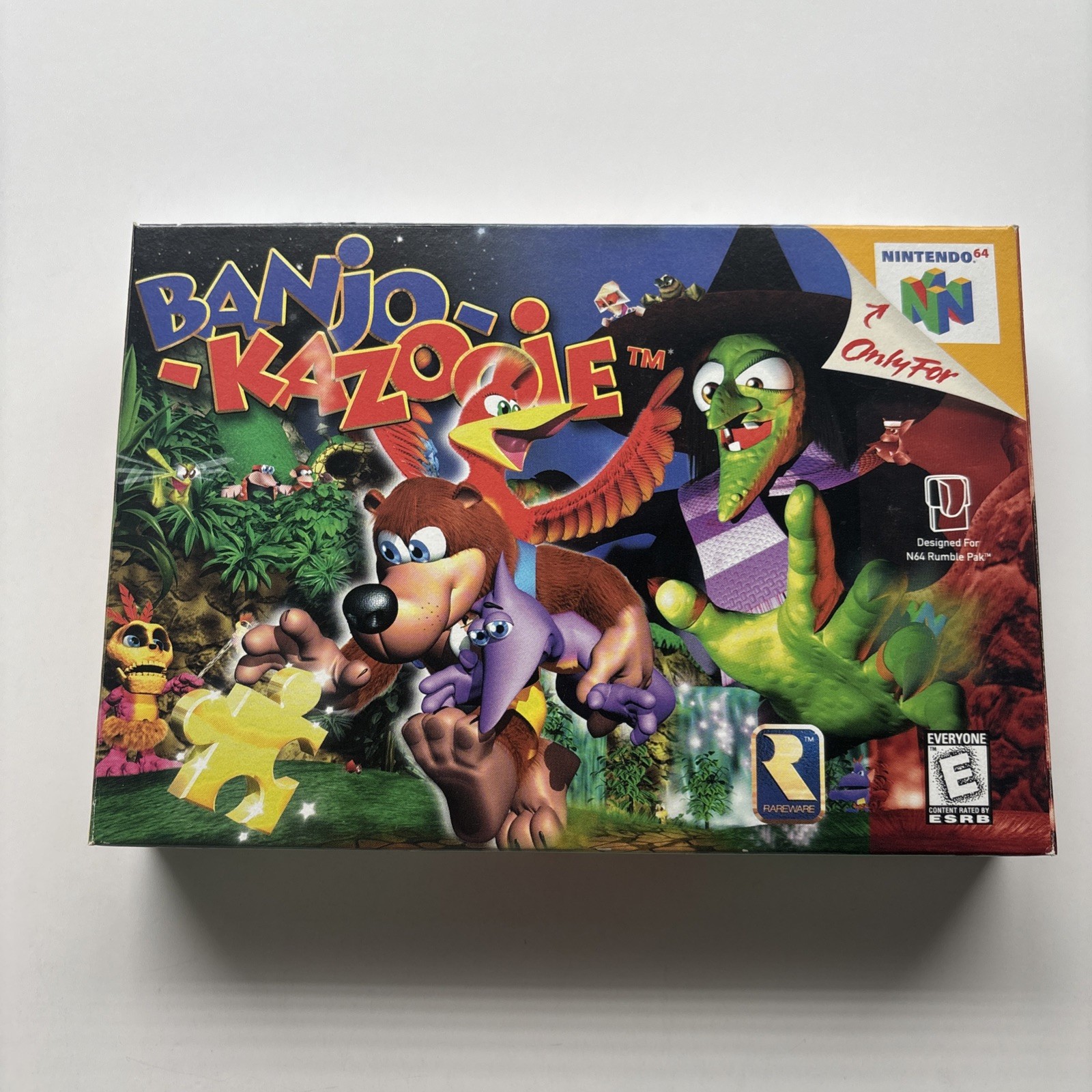 Banjo Kazooie Nintendo 64 N64 Right Facing Rumble 1st Print Complete In Box CIB