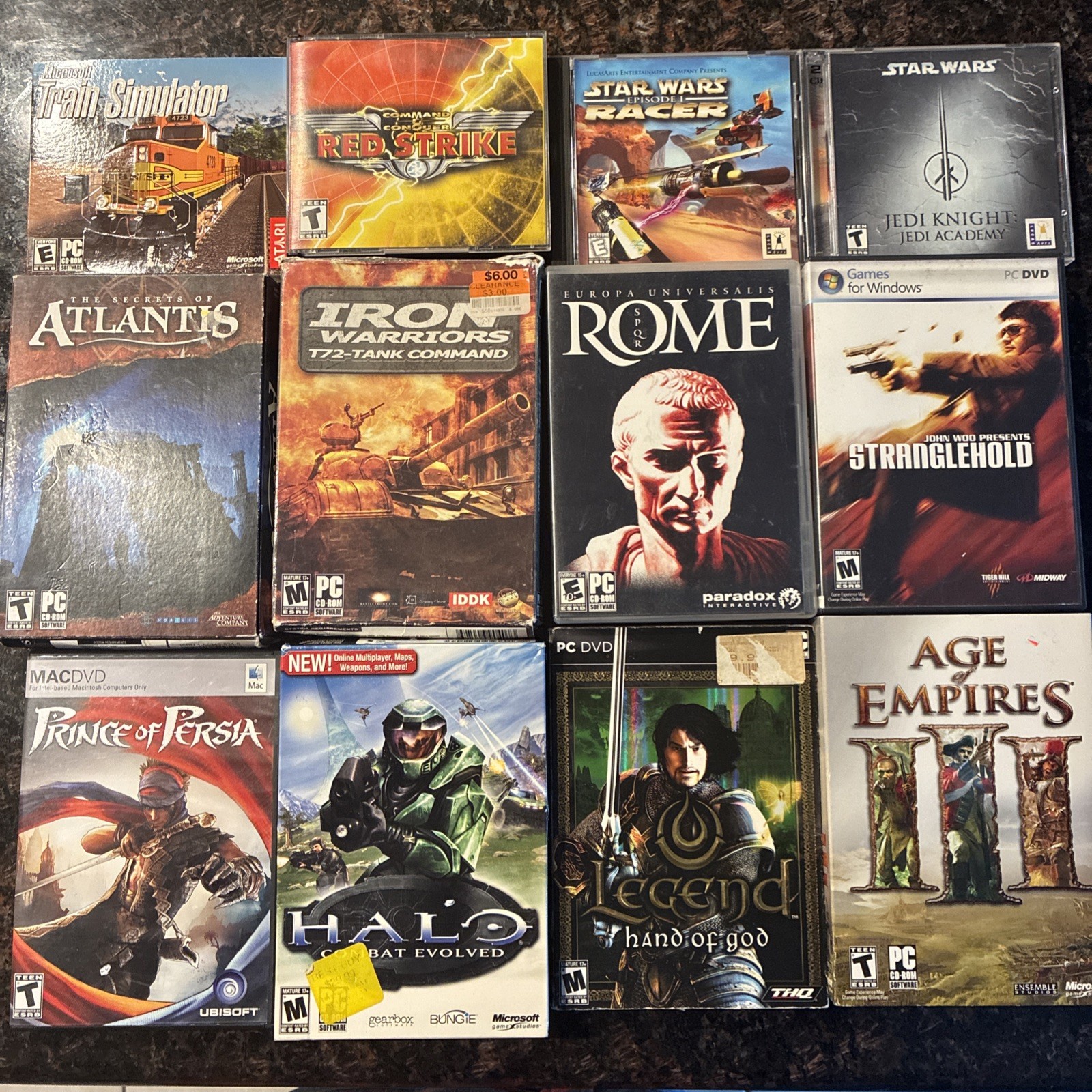 PC Game Lot 12 Games Halo Command Conquer Age Empires Star Wars *Untested
