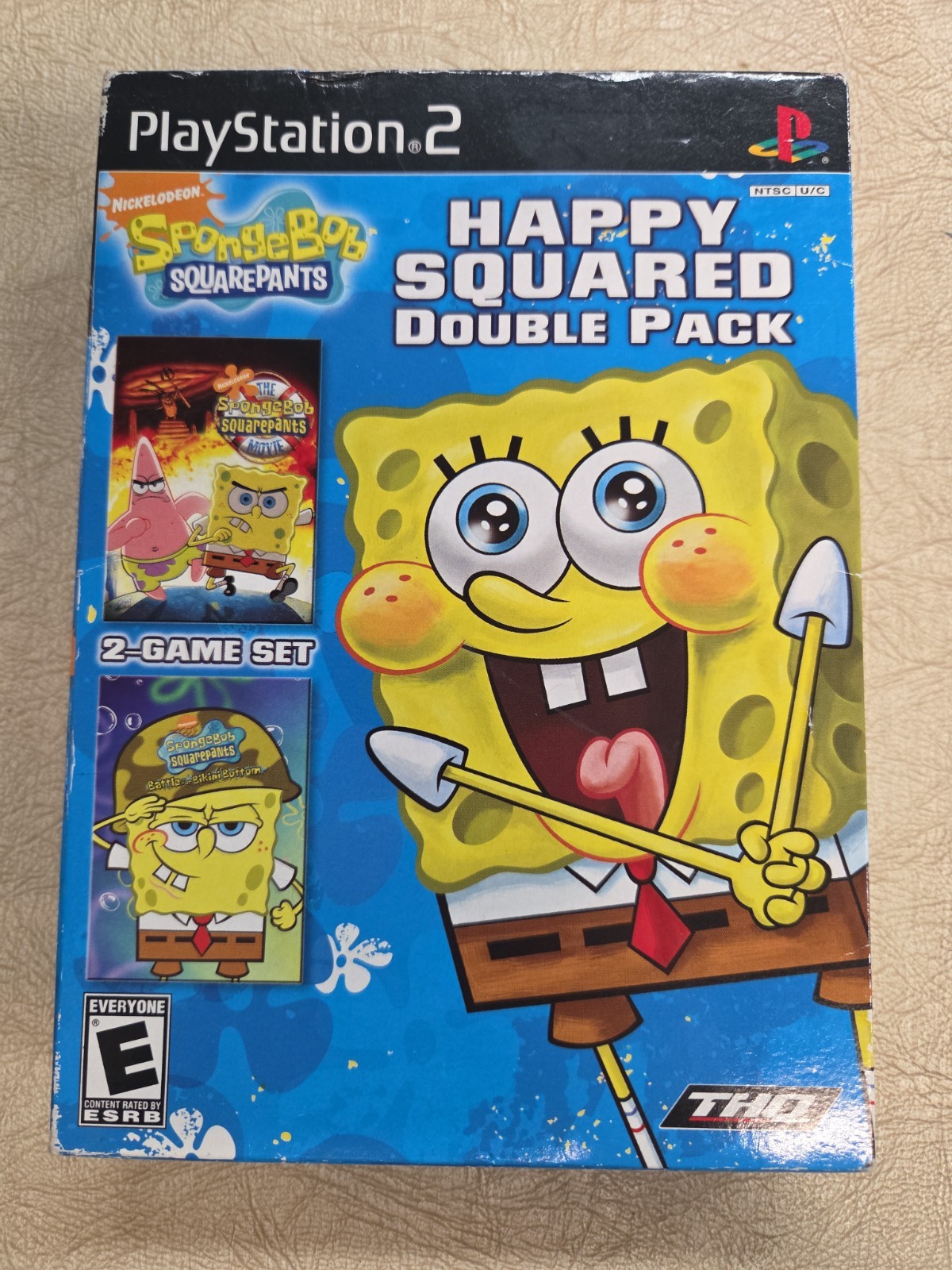 SpongeBob SquarePants: Happy Squared Double Pack (Sony PlayStation 2, 2009) CIB