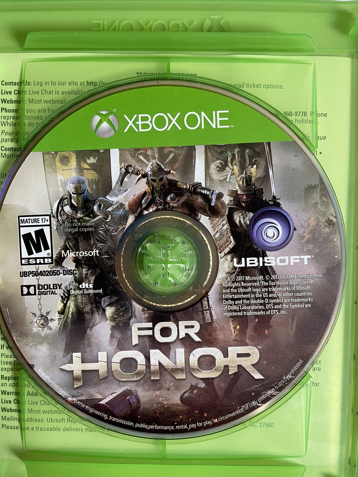 For Honor XBOX One Mature Rating Ubisoft Online Playability