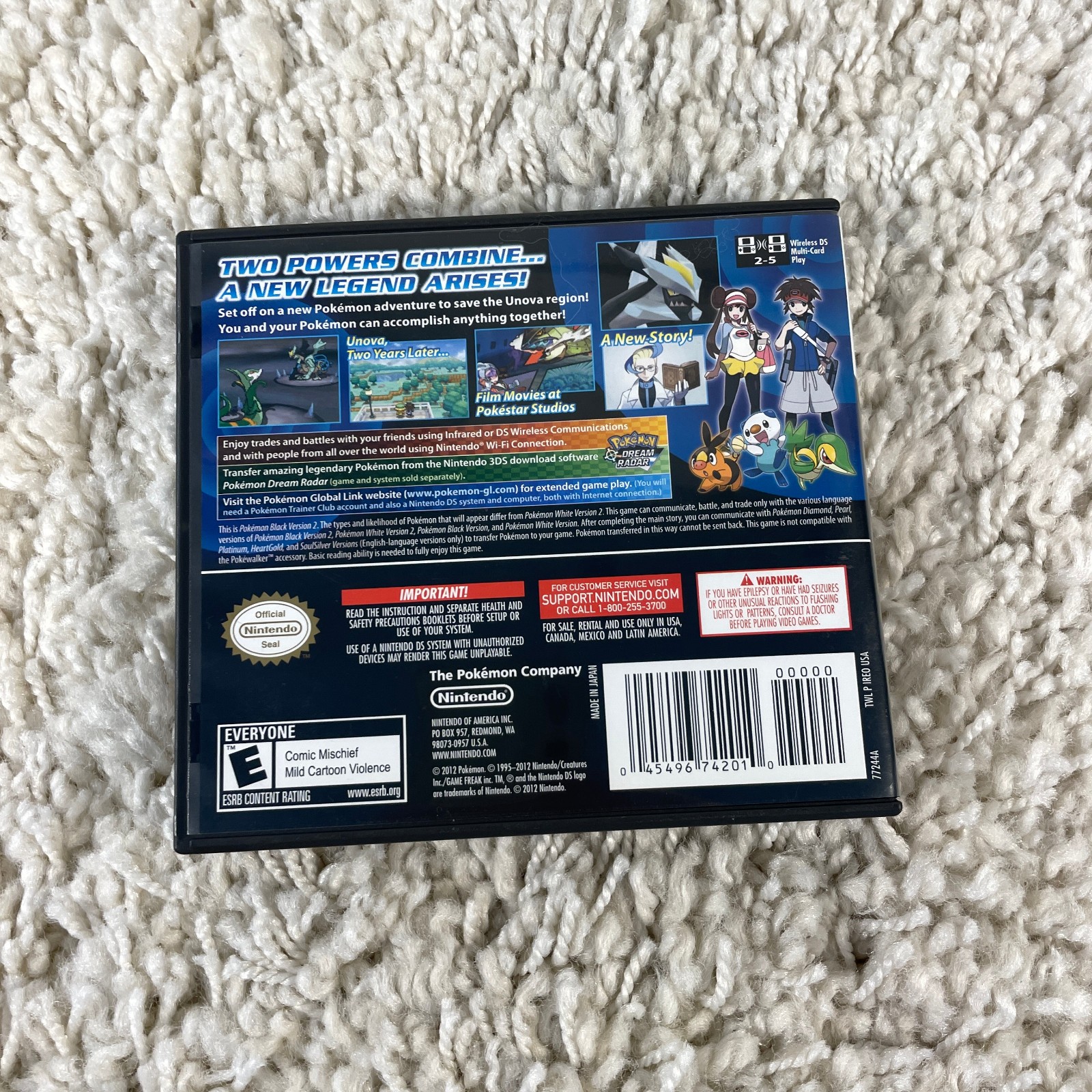 Pokémon Black Version 2 (Nintendo DS, 2012) Authentic Complete in Box CIB Tested