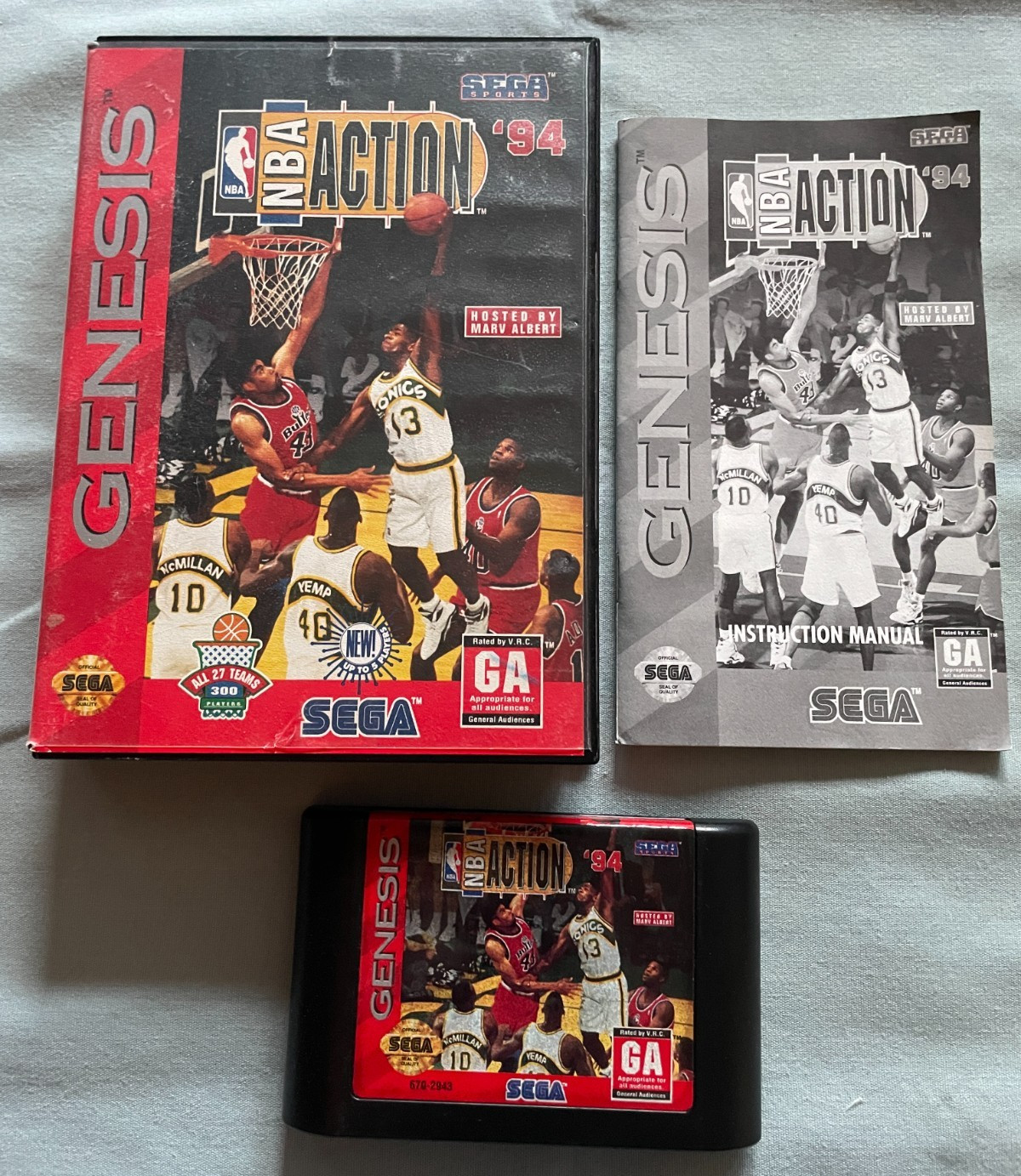 NBA ACTION ’94 – Sega Genesis Basketball Video Game COMPLETE in Original Case!