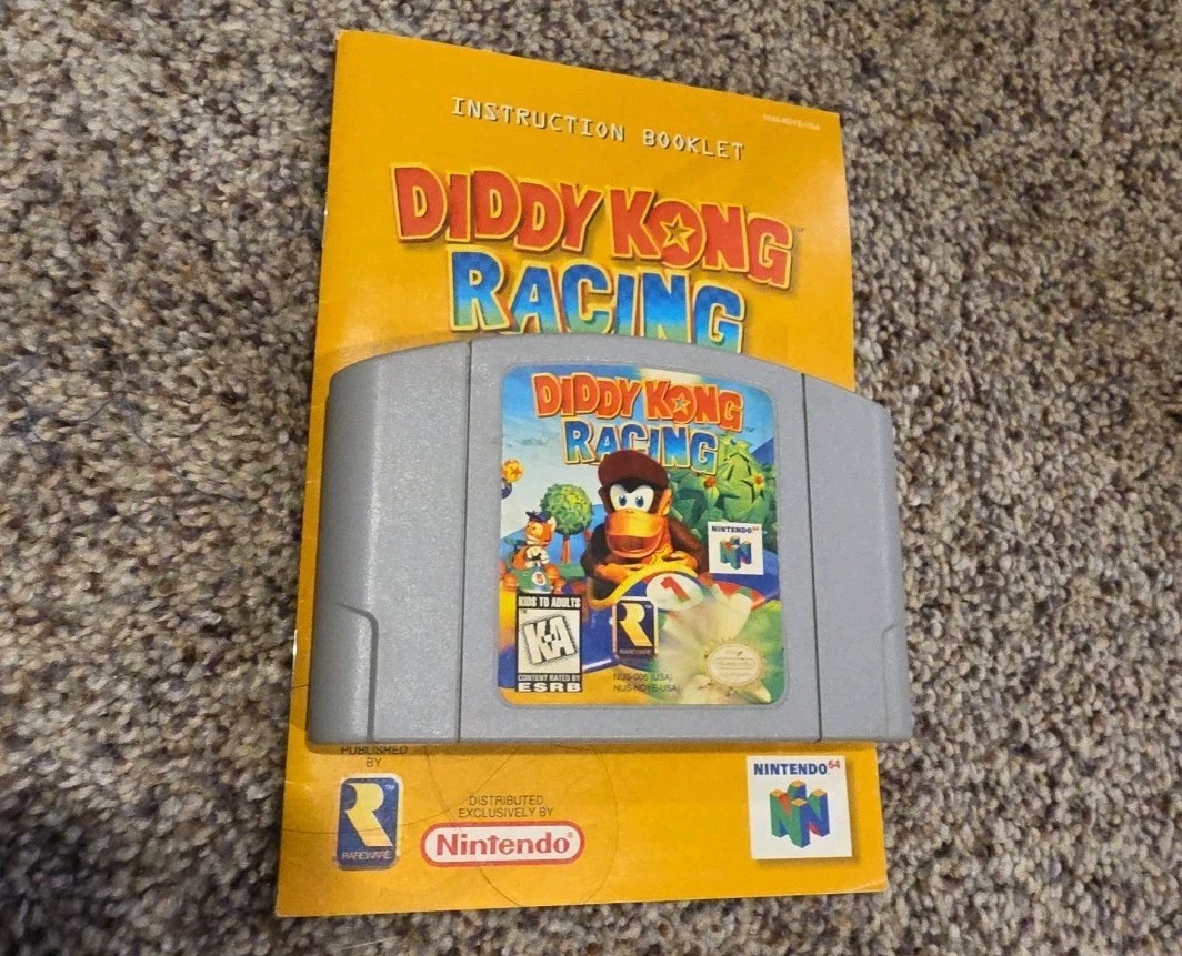 Diddy Kong Racing Nintendo 64 1997 DKR N64 cartridge & Manual