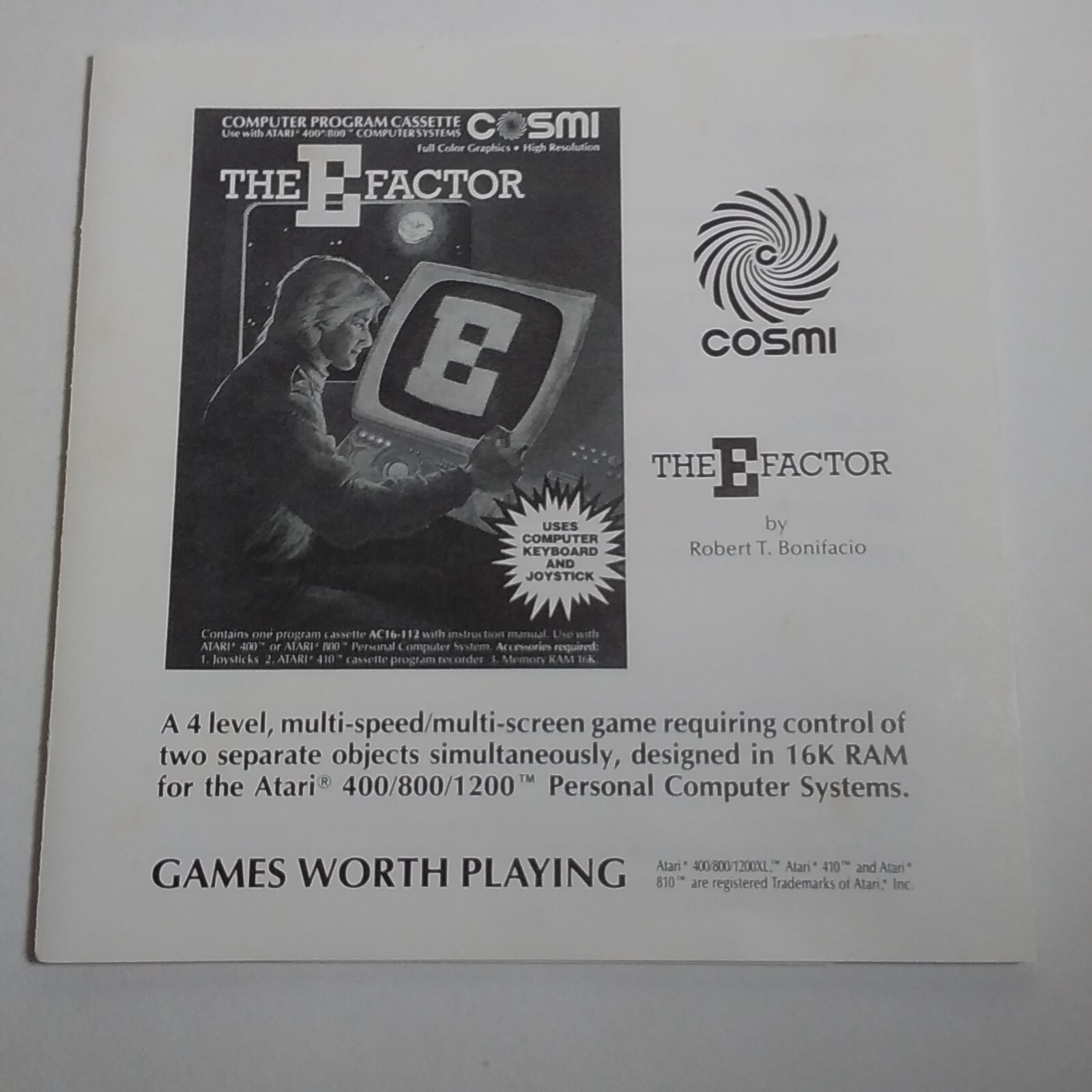 The E Factor Cosmi Atari 400/800