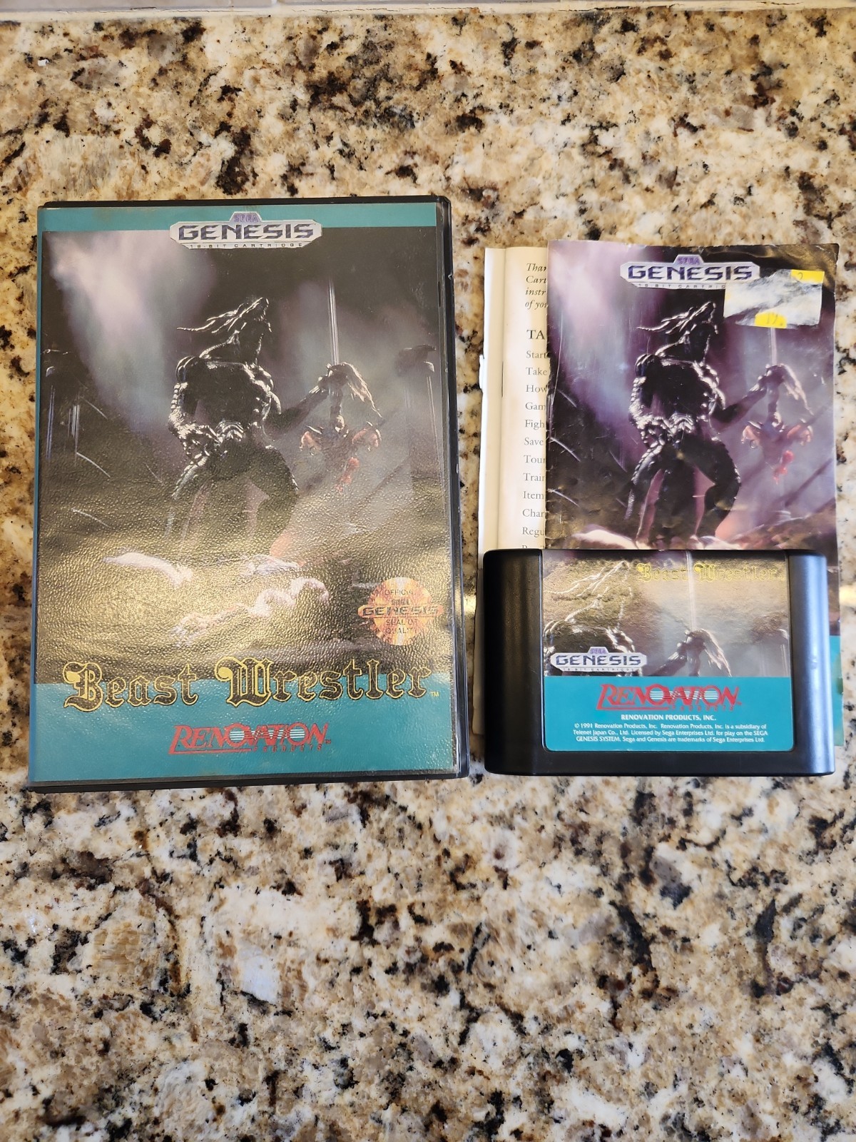 Beast Wrestler (Sega Genesis, 1991) Complete Tested Authentic