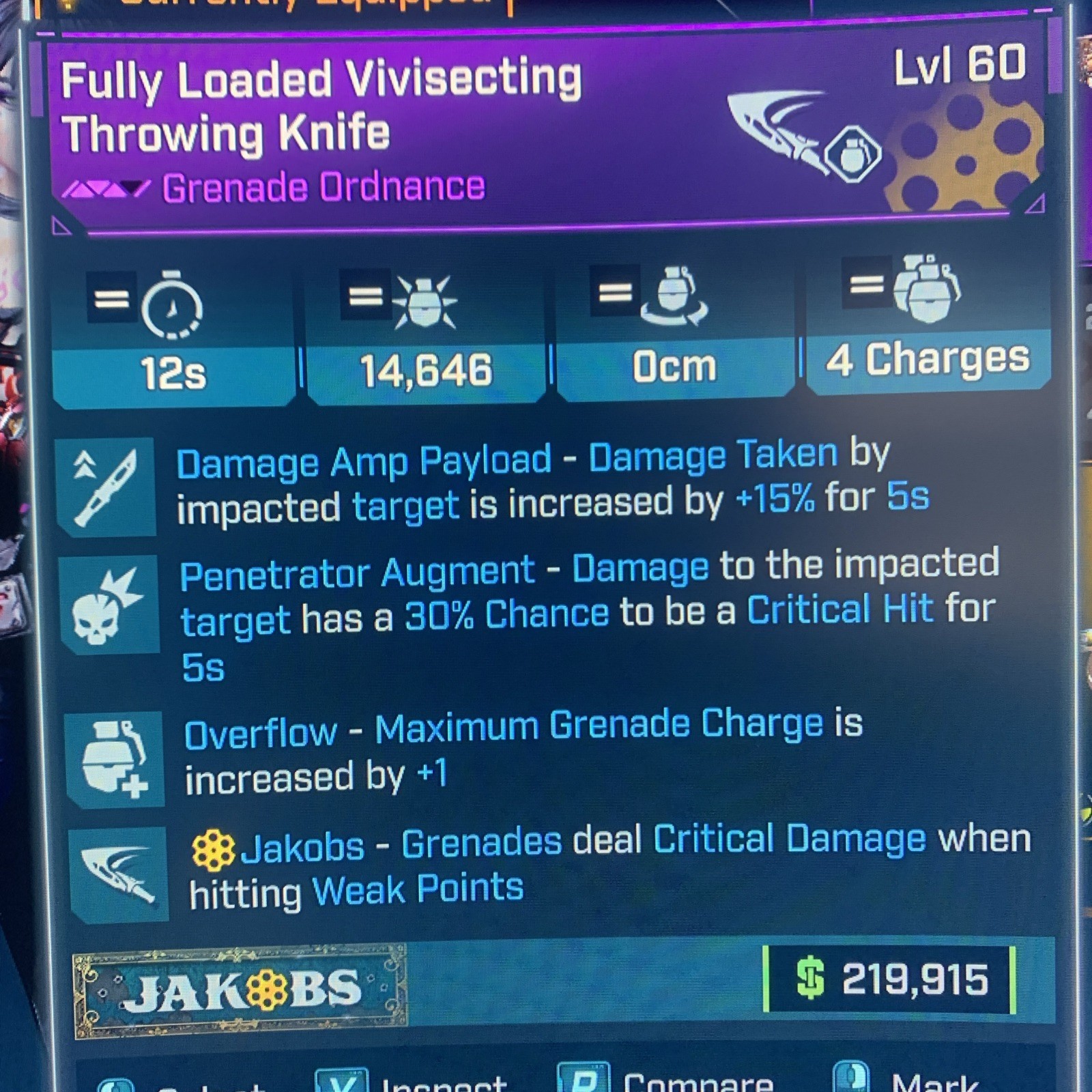 Borderlands 4⭐️LVL 60 CRIT KNIFE AMP/+1 CHARGE⭐️ All PLATFORMS