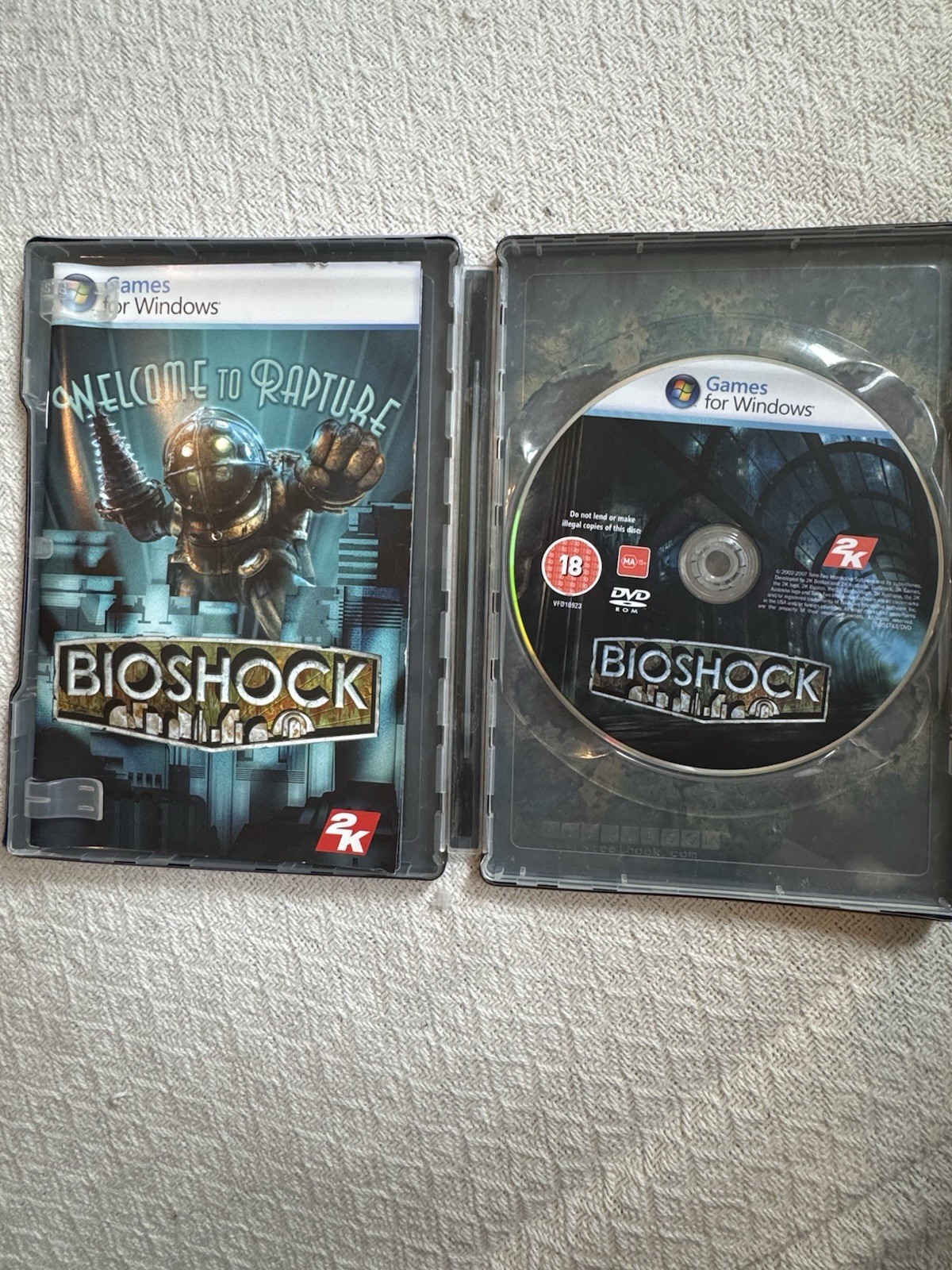 2K BioShock PC DVD SteelBook Edition PAL PEGI 18 2007 Shooter First-Person