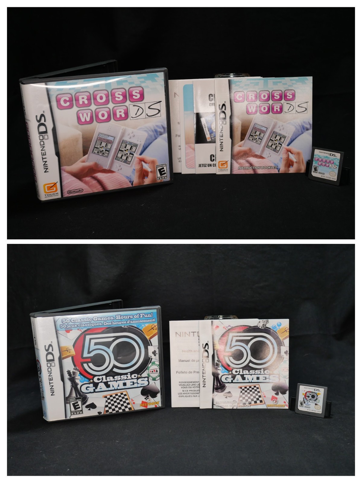 Nintendo DS Crosswords Complete + Bonus 50 Classic Games Complete WORKS