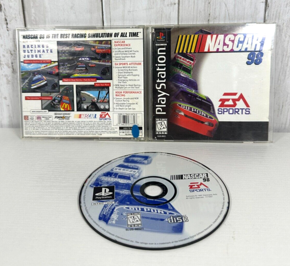 Nascar 98 EA Sports Sony Playstation 1 PS1 Complete racing game CIB
