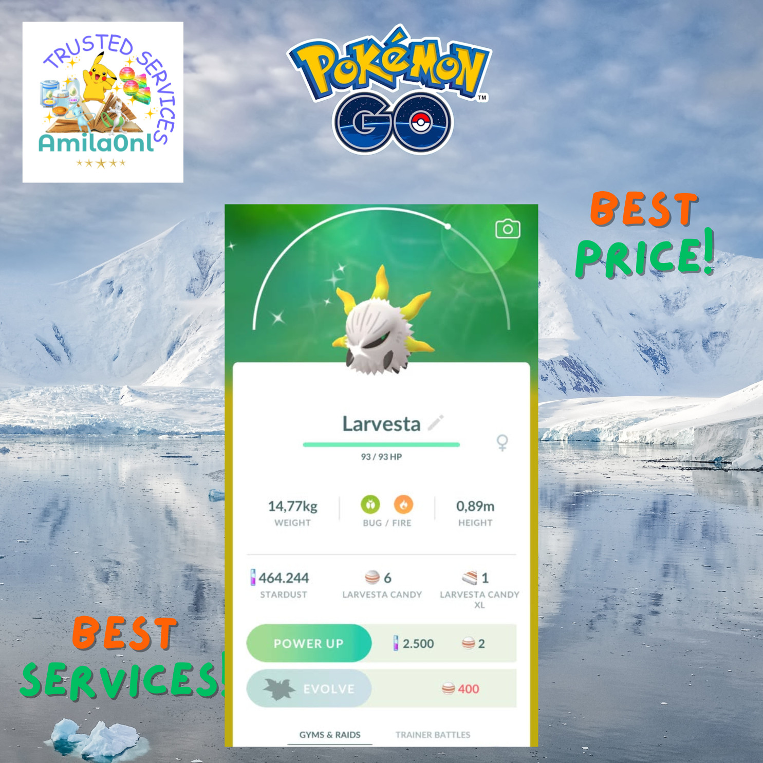 Pokémon Go✿✿✿Shiny Larvesta✿✿✿Trade 20k stardust OR P ✿T✿C