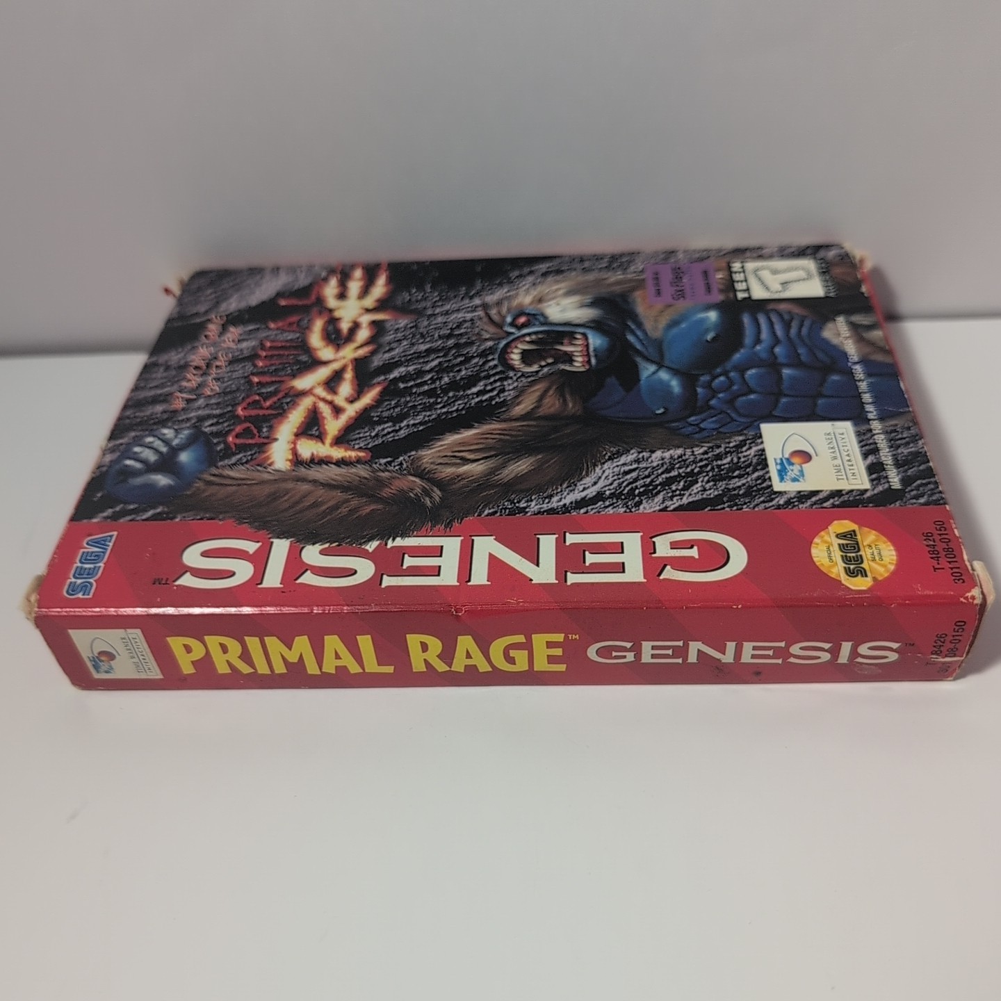 Primal Rage Sega Genesis Authentic with Box & Plastic Protector Case No Manual