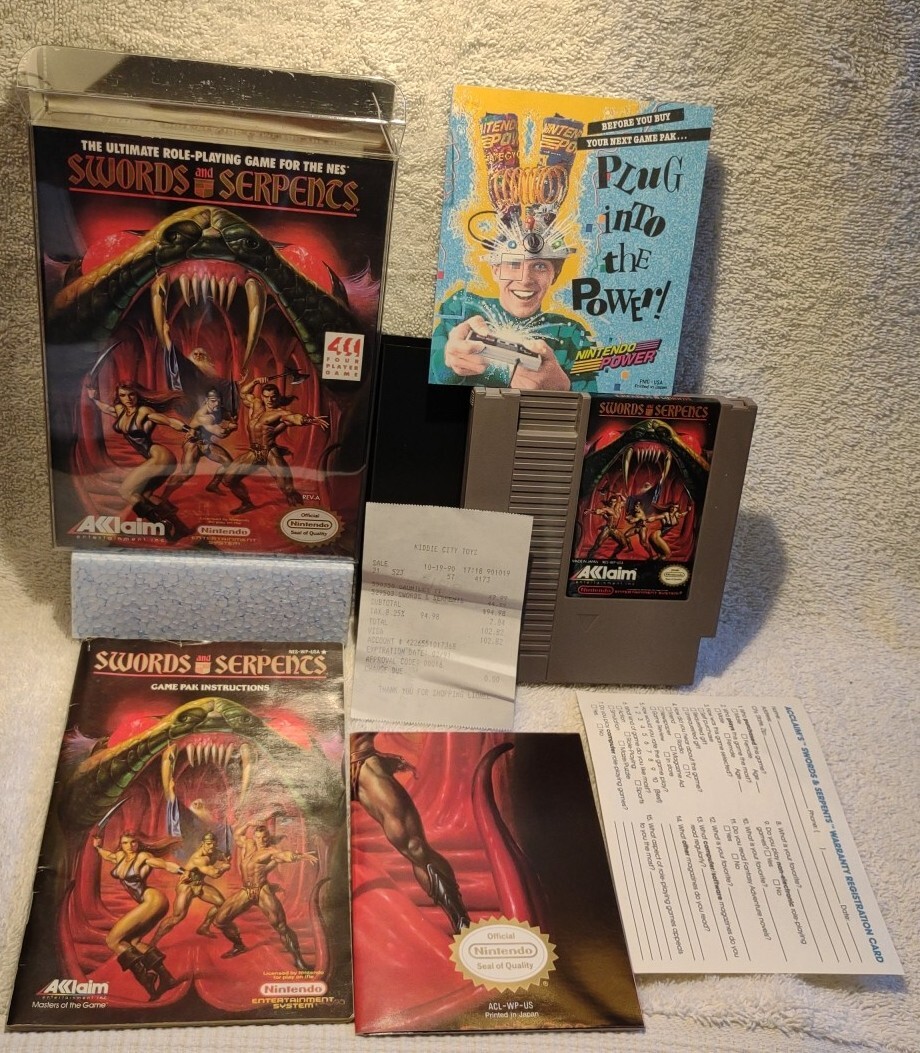 Swords and Serpents – (NES, 1990) CIB Great Condition Cleaned & Tested FREE SHIP