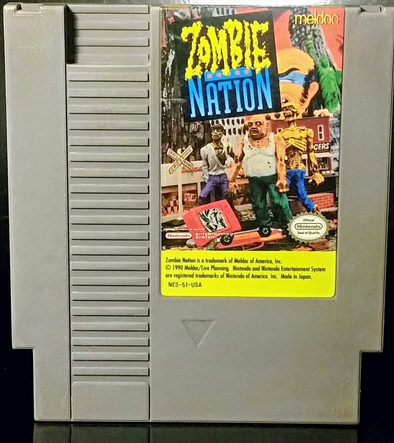 Nintendo Zombie Nation NES Game Cartridge 1990 NTSC-U/C Meldac