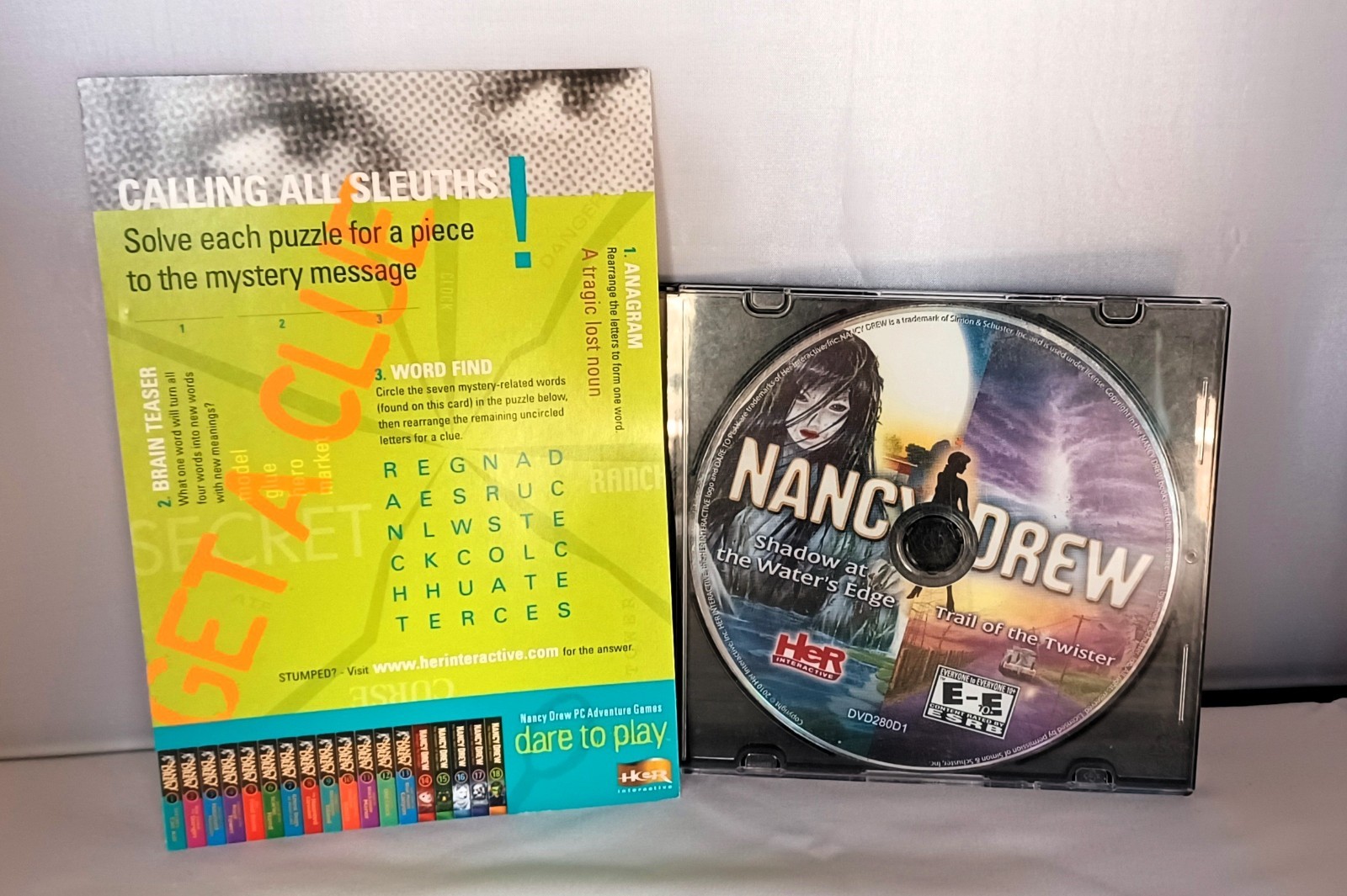 NANCY DREW COLLECTIBLE TIN PC Game Mystery Lot of 9 Her Interactive