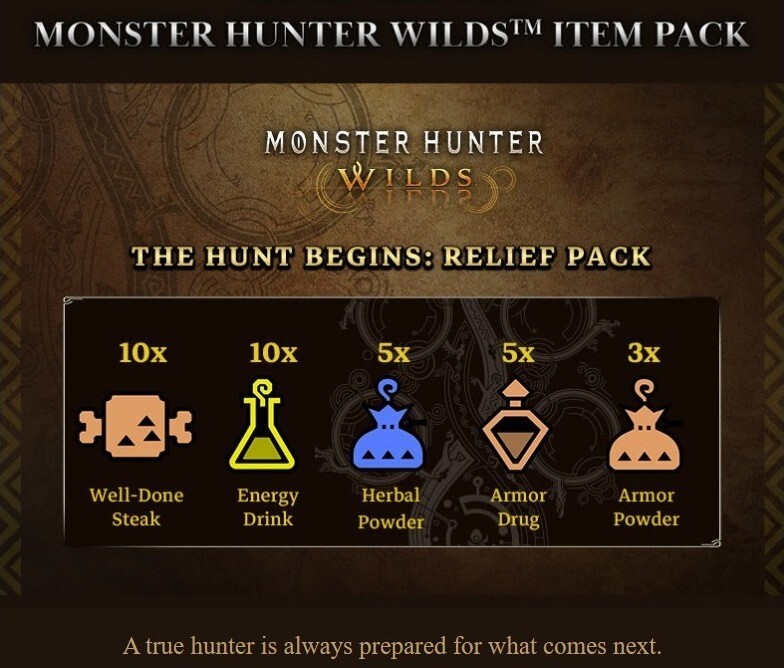 Monster Hunter Wilds – The Hunt Begins: Relief Pack MHW item pack DIGITAL CODE