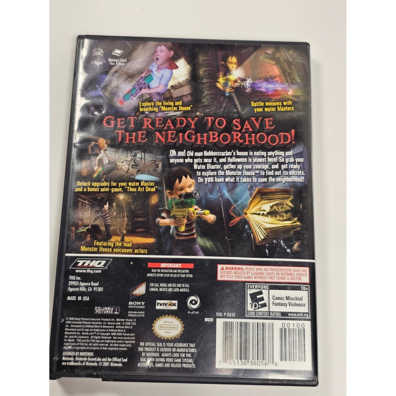 Monster House Nintendo GameCube 2006 THQ Action Adventure Game with Movie Ticket
