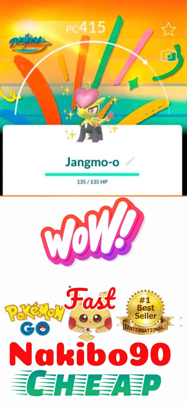 Pokemon✨Shiny Jangmo-o Special Delightful Days Background✨Tra-de✨P’TC