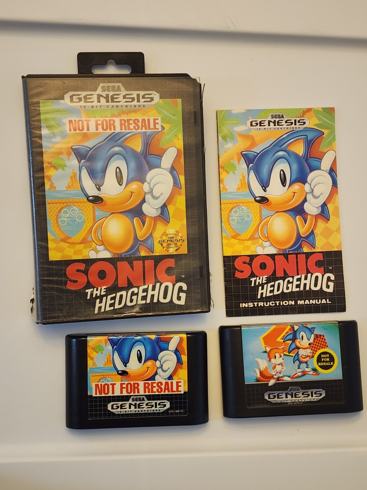 Sonic The Hedgehog 1 & 2 Not For Resale Sega Genesis One Is CIB – Tested Working