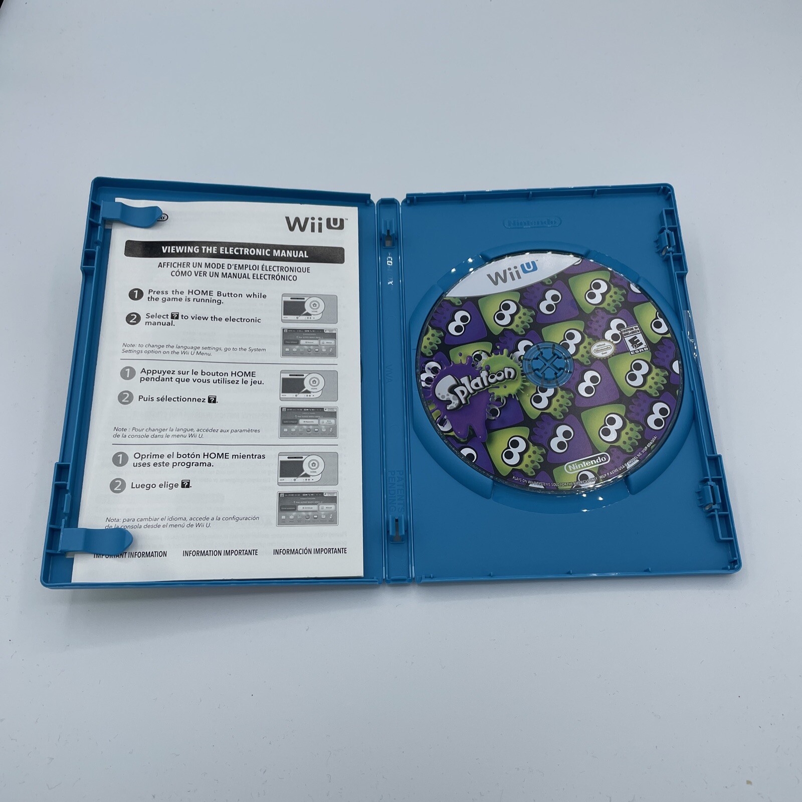 2015 SPLATOON video game for Nintendo Wii U in Very Good Overall Condition