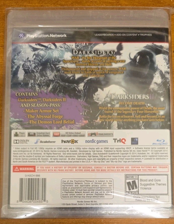 Darksiders Collection PS3 PlayStation 3 – BRAND NEW – Kept In Plastic Case
