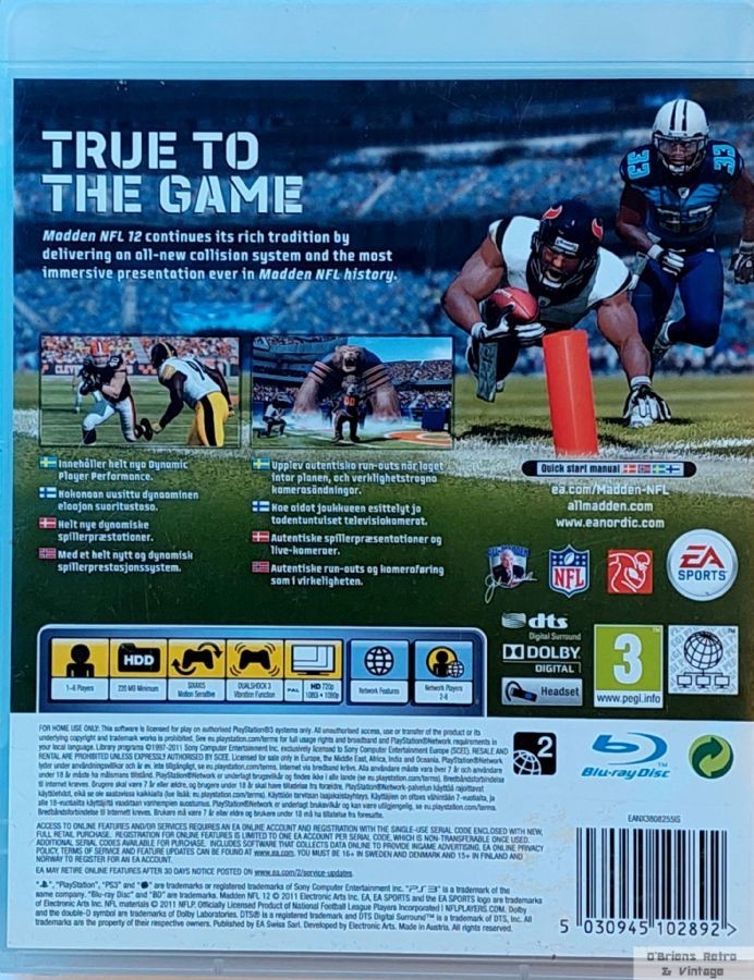 Madden NFL 12 (PlayStation 3, PEGI 3, EA Sports)