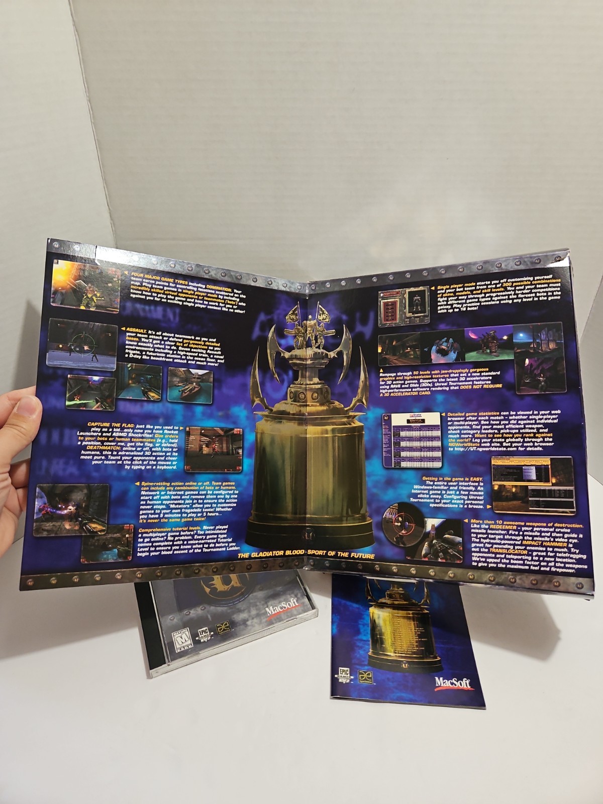 Unreal Tournament PC CD-ROM Big Box Vintage FPS Epic Games / GT Interactive 1999
