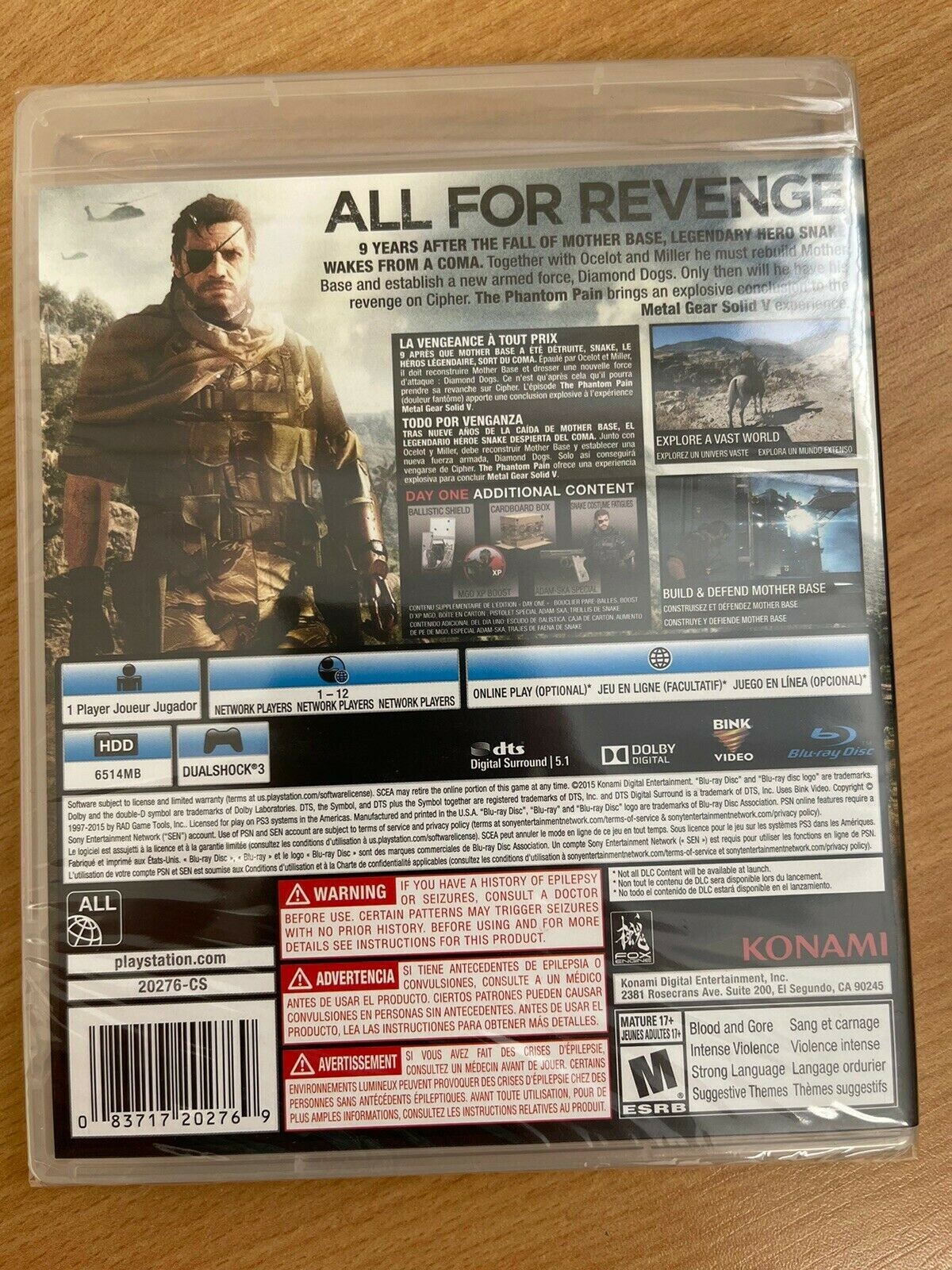 Playstation 3 – Metal Gear Solid V: The Phantom Pain PS3 New